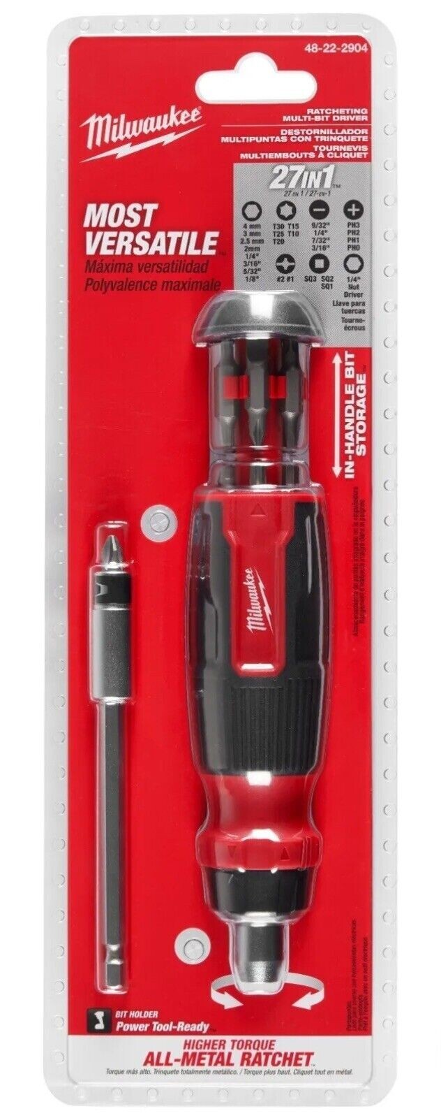 MILWAUKEE 27 IN 1 RATCHING MULTI-BIT SCREWDRIVER 48-22-2904 NEW FAST SHIPPING gallery