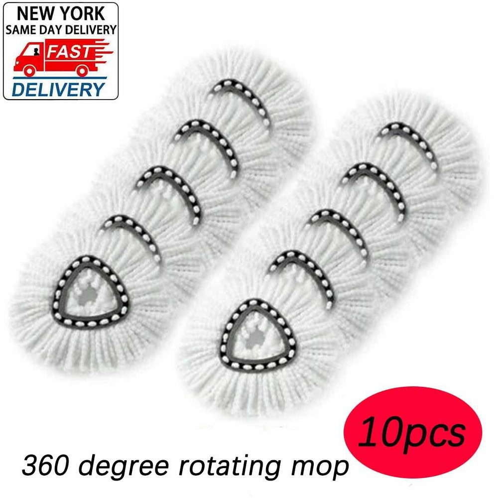10x Replacement Microfiber Mop Head Easy Clean Wring Refill For O-Cedar Spin Mop