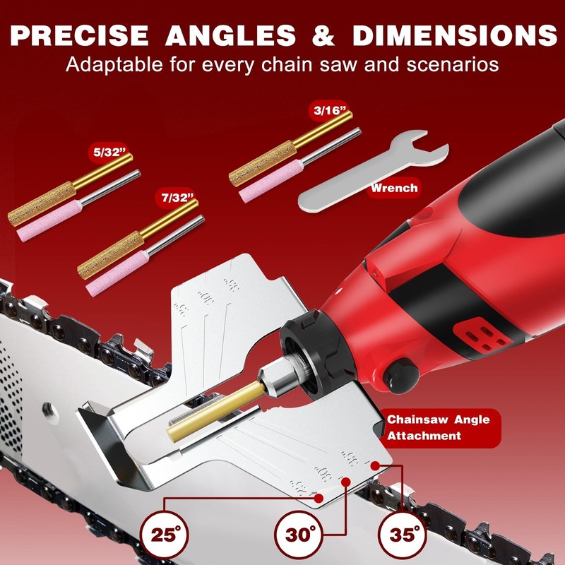 Cordless Chainsaw Sharpener Kit, 12V Battery, 54 PCS Rotary Tool Set Grinder gallery