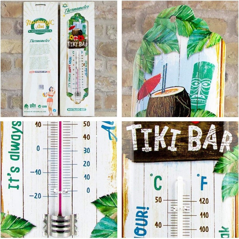 Tika Bar Thermometer Nostalgic Art - Metal Tin - Licensed gallery