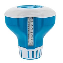U.S. Pool Supply 7″ Pool Floating Chlorine Chemical Dispenser with Thermometer
