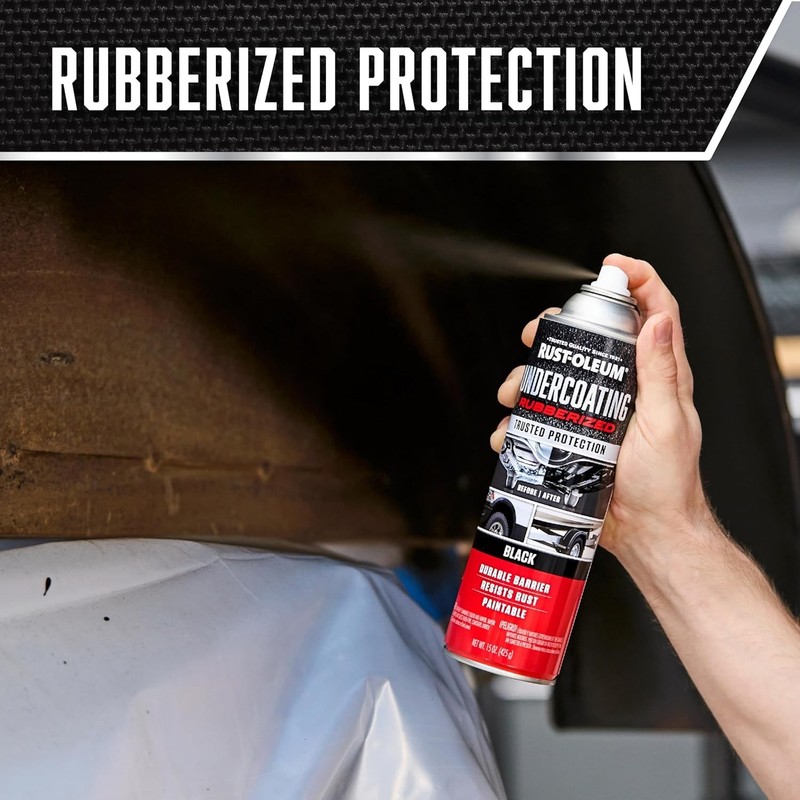 Rust-Oleum 248657-6PK Stops Rust Undercoating Spray, 15 oz, Rubberized Black, 6 gallery