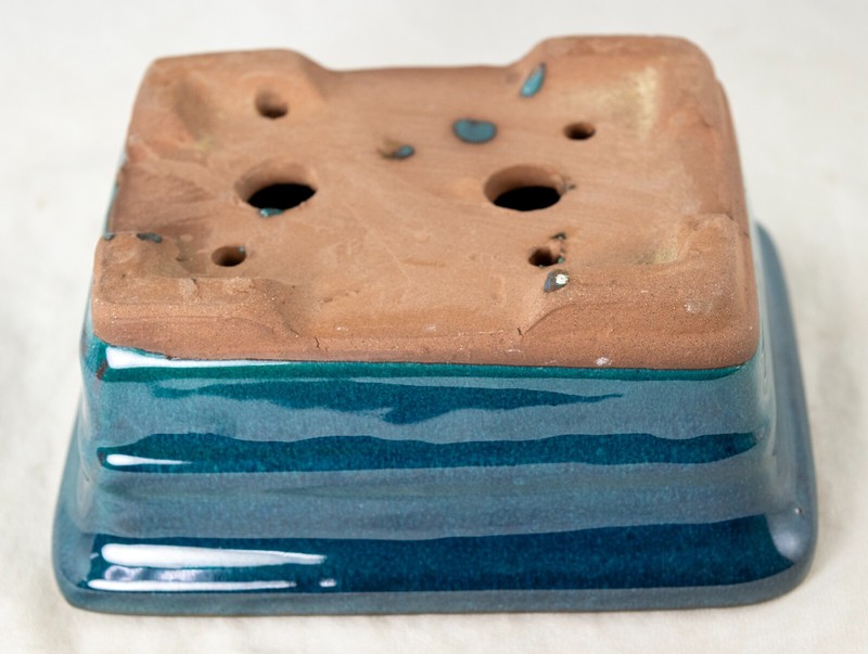 6" Rectangular Glazed Teal Green Cactus & Succulent, Bonsai Pot - Pot/Combo/Kit gallery
