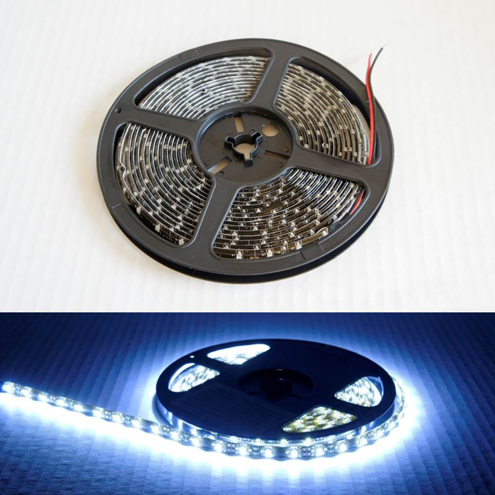 A1 AUTO 5M 16ft Flexible LED Strip Light SMD 5050 Waterproof Black Base, White gallery