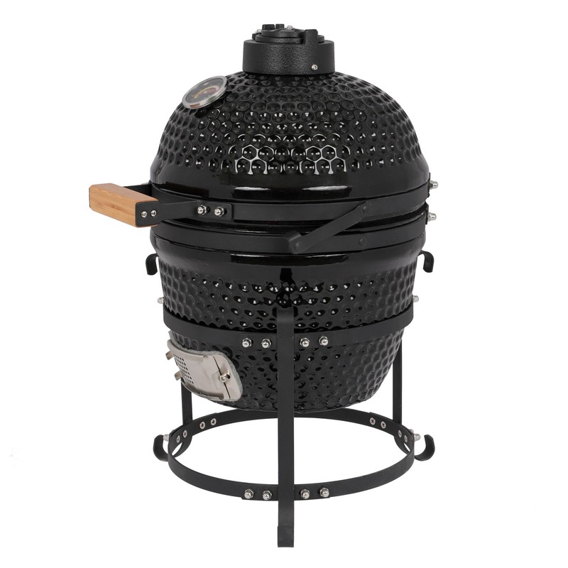 13in Round Ceramic Charcoal Grill Black gallery