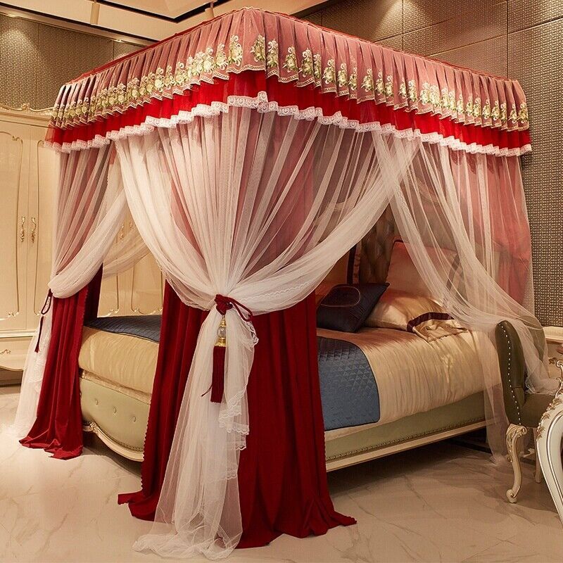 Mosquito Net For Summer Bed Canopy Stainless Steel Frame Bed Curtain 78"x86" gallery