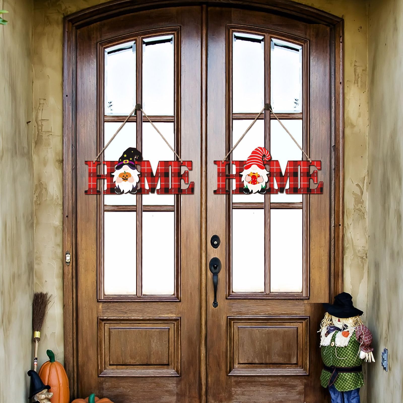 Purpeak 13 Pcs Interchangeable Gnome Home Sign as pictures shown, Red, Black gallery