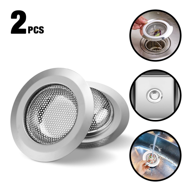 2PCS 4.5" Kitchen Bathroom Sink Strainer Stainless Steel Filter Drain Strainer gallery