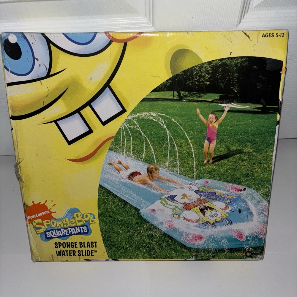 2009 SpongeBob SquarePants Sponge Blast Water Slide NIB 16 Ft Long
