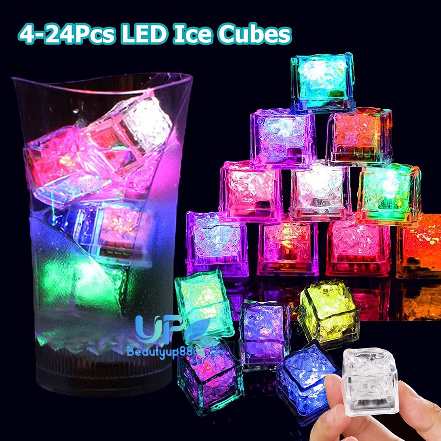 4/8/12/48PCS Waterproof LED Glow Light Up Ice Cubes for Party Rave Club Wedding gallery