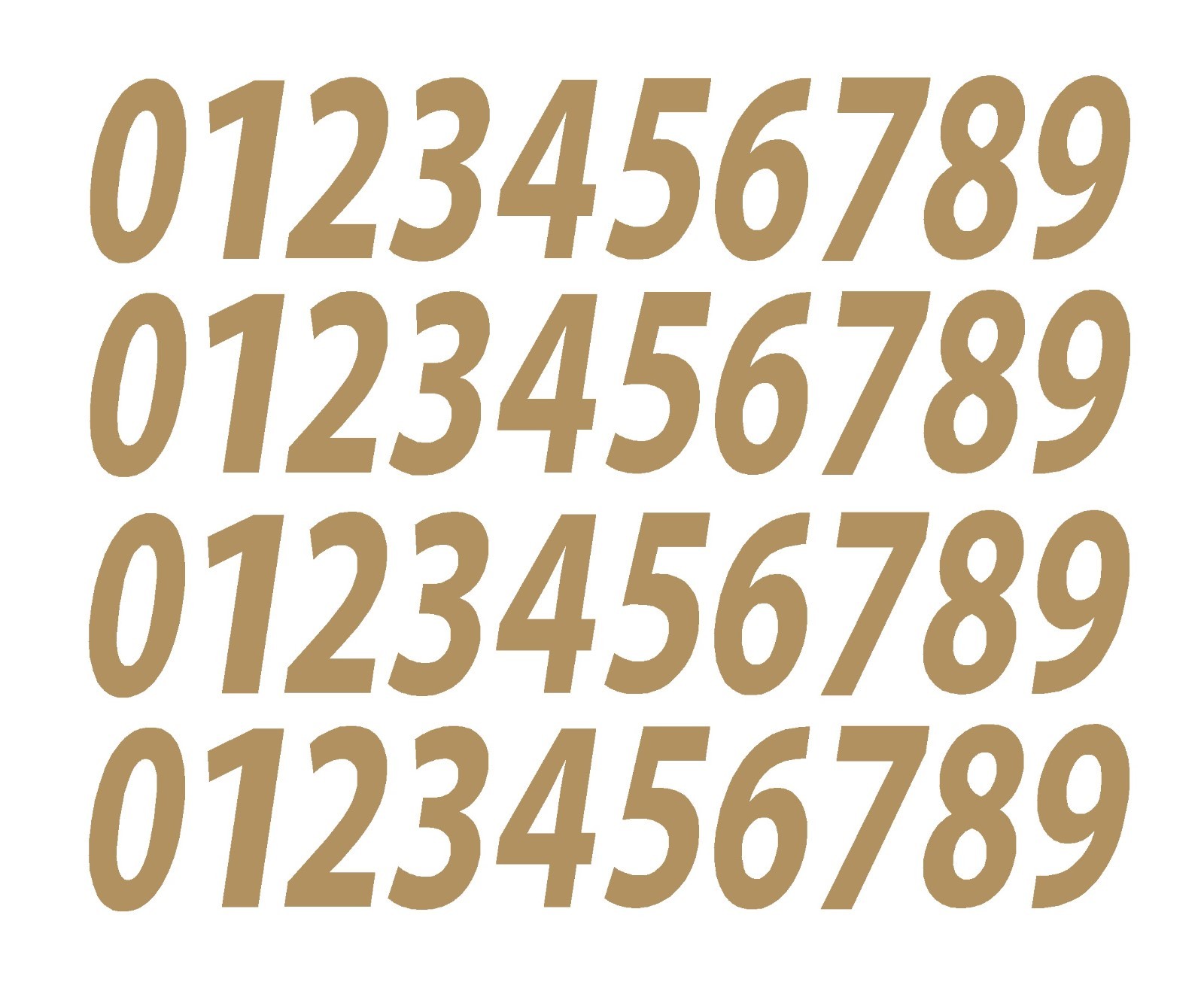 0-9 Numbers Gold Sticker Vinyl Decals PICK SIZE!! 1/2" To 12" Set Of 40 (V546) gallery