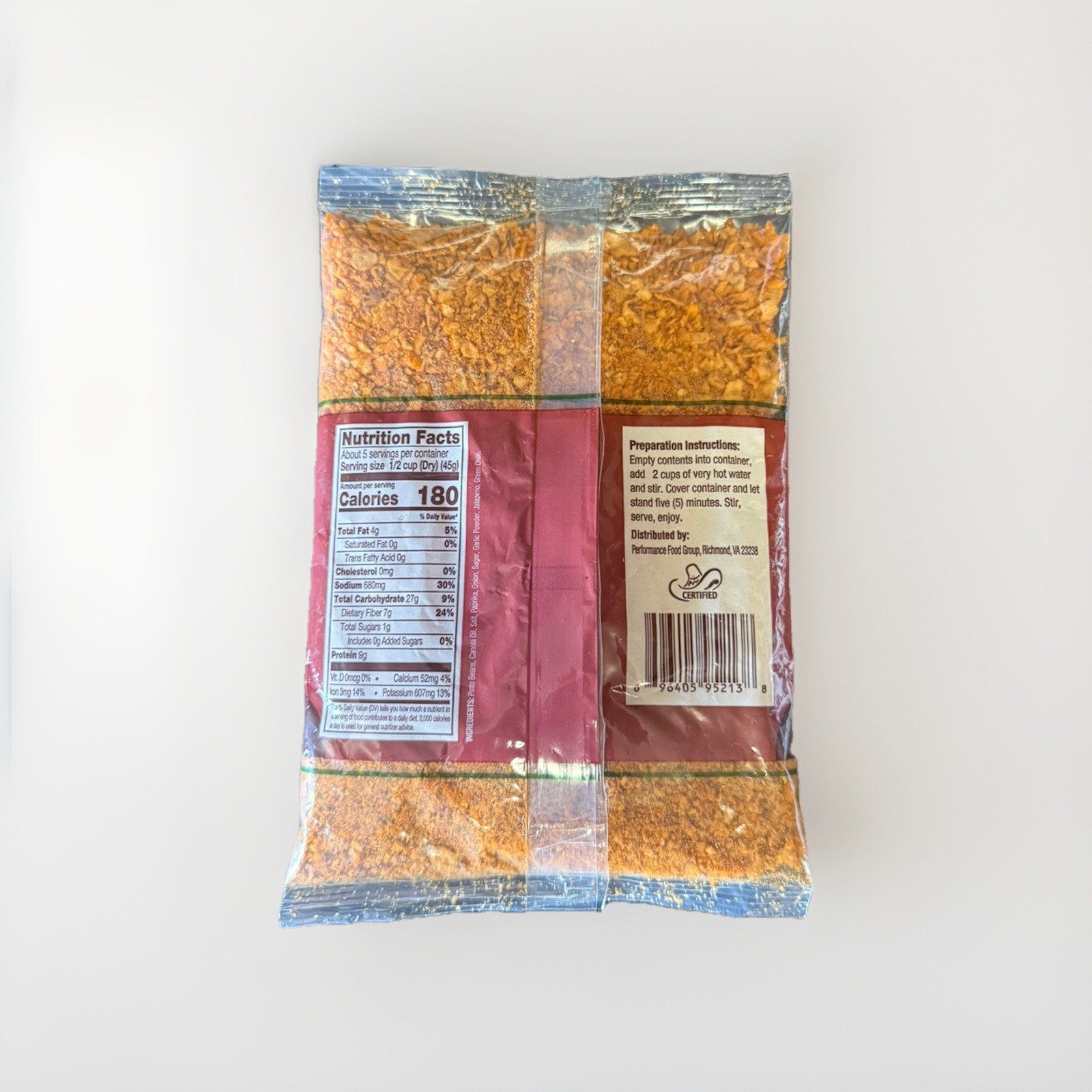 (8 oz ) JSC Hometown Instant Dehydrated Refried Beans Jalapeño & Green Chiles gallery