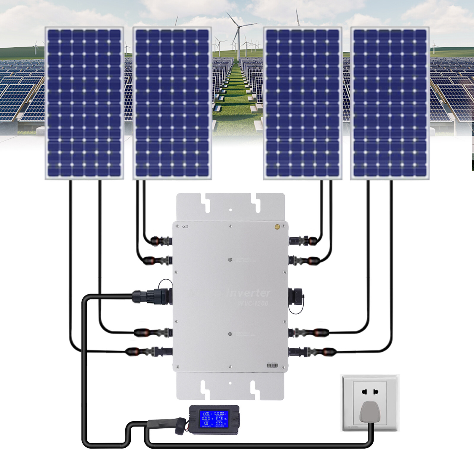 1200W Solar Grid Tie Inverter Waterproof IP65 Pure Sine Wave Inverter gallery