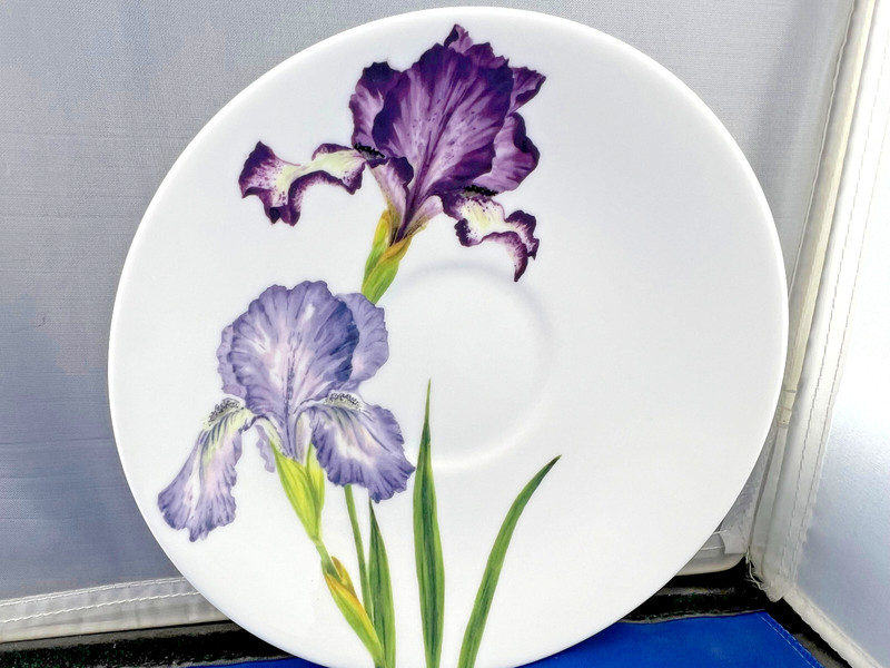 IRIS , BONE CHINA BREAKFAST CUP SAUCER, KIRKHAM, MADE ENGLAND NEW gallery