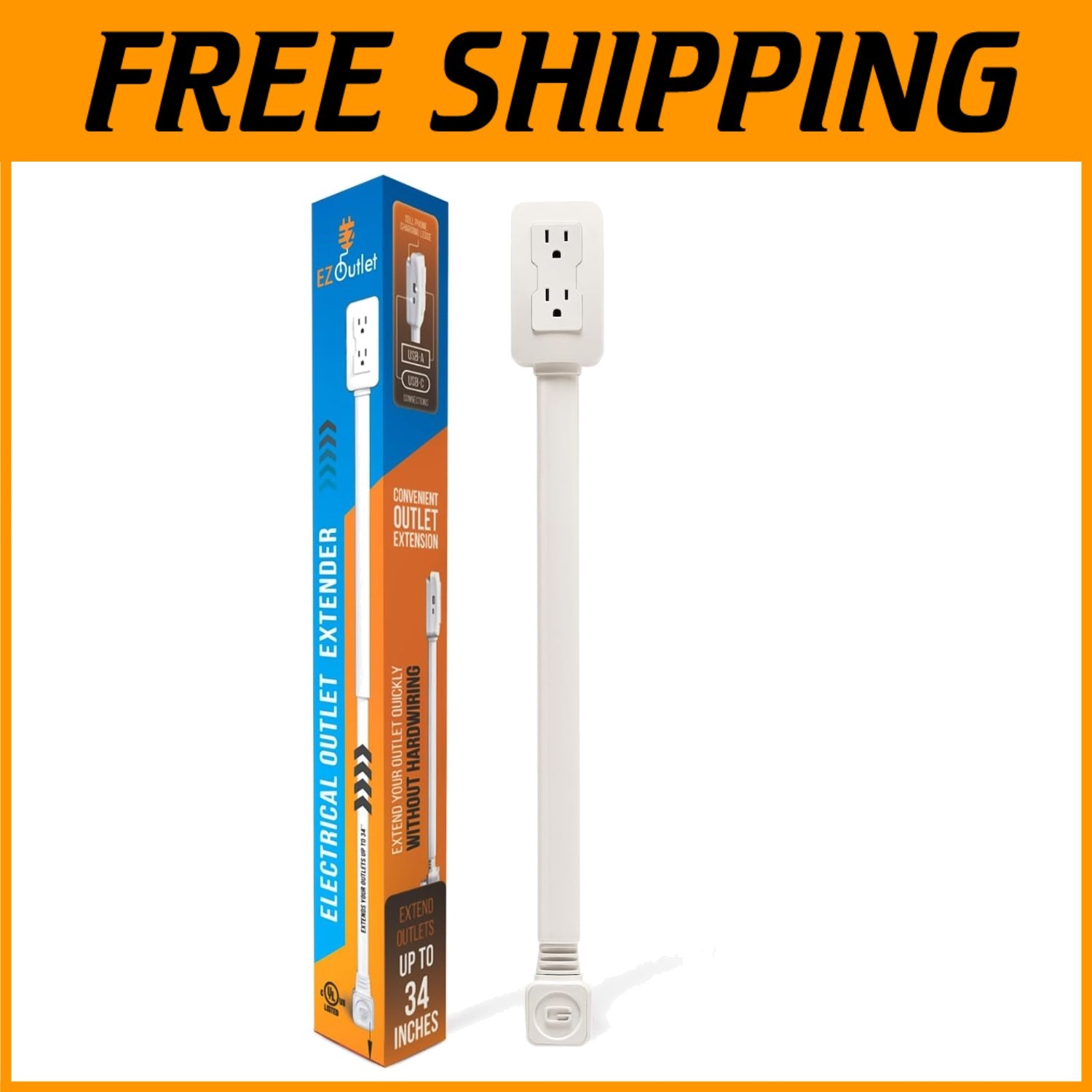 Rotating Electrical Outlet Extender, 2 AC Outlets gallery