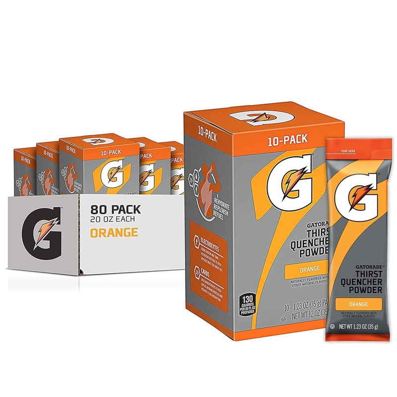Elite Hydration Solution – 1.23oz Thirst Quencher Powder, 80 Orange Packets gallery