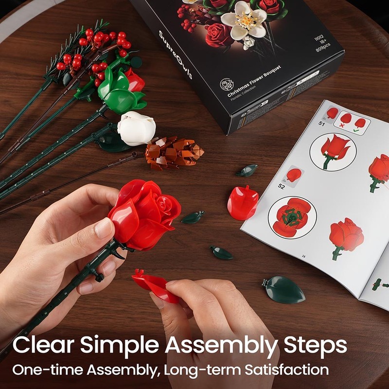 High-Quality All-Age Strong Quick-Assembly Realistic Flower Bouquet Building Set gallery