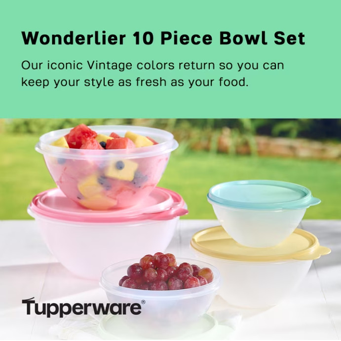 Tupperware Wonderlier Plastic Food Storage Container Set with Lids (5 Count) gallery