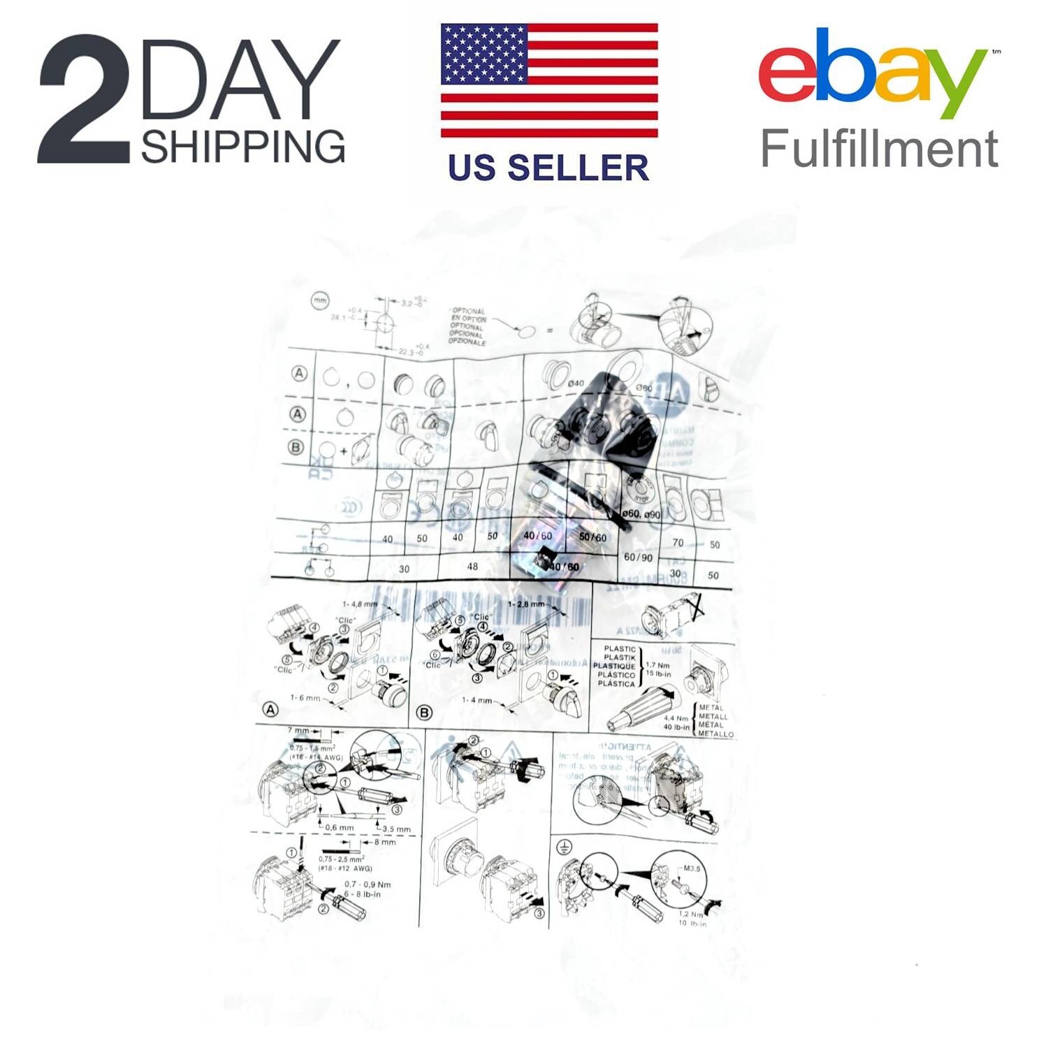 Allen Bradley 800FM-SM22 2 Position Selector Switch Head 22mm Cutout Black NEW gallery