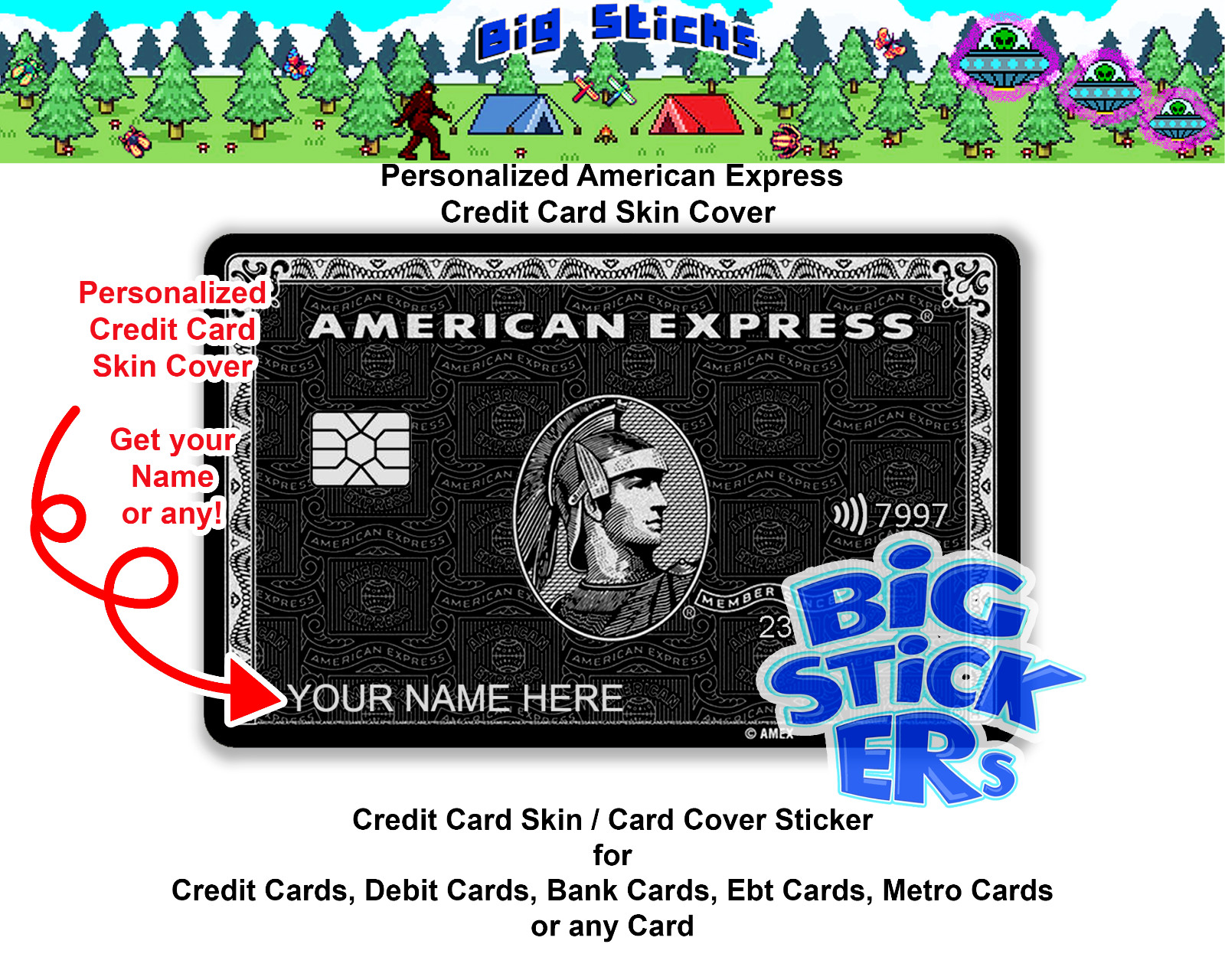 Ameriican Expresss Black AMEXX Credit Card SMART Sticker Skin Wrap gallery