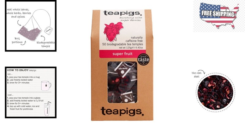 50 Count Caffeine-Free Super Fruit Tea Bags with Hibiscus & Whole Fruit gallery