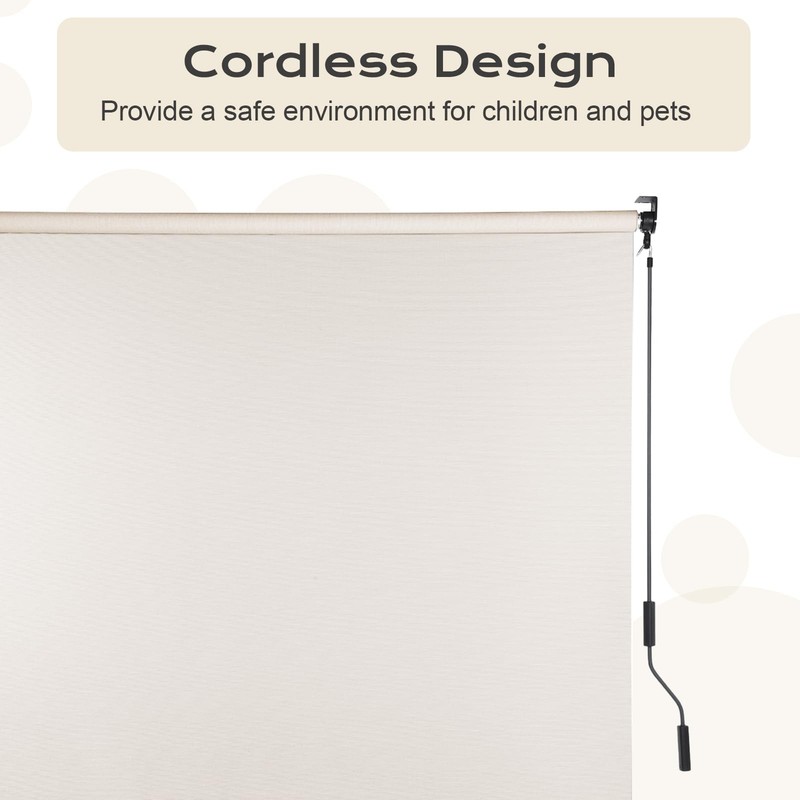 Aoodor 5% Openness Cordless Solar Beige Roller Shade 95% UV Outdoor Protection gallery