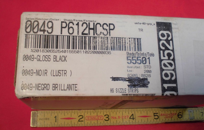 1 pc. *Glossy Black #49* Ceramic Pencil-Liner-Sizzle Tile; 1/2" X 6" A.O. NEW gallery