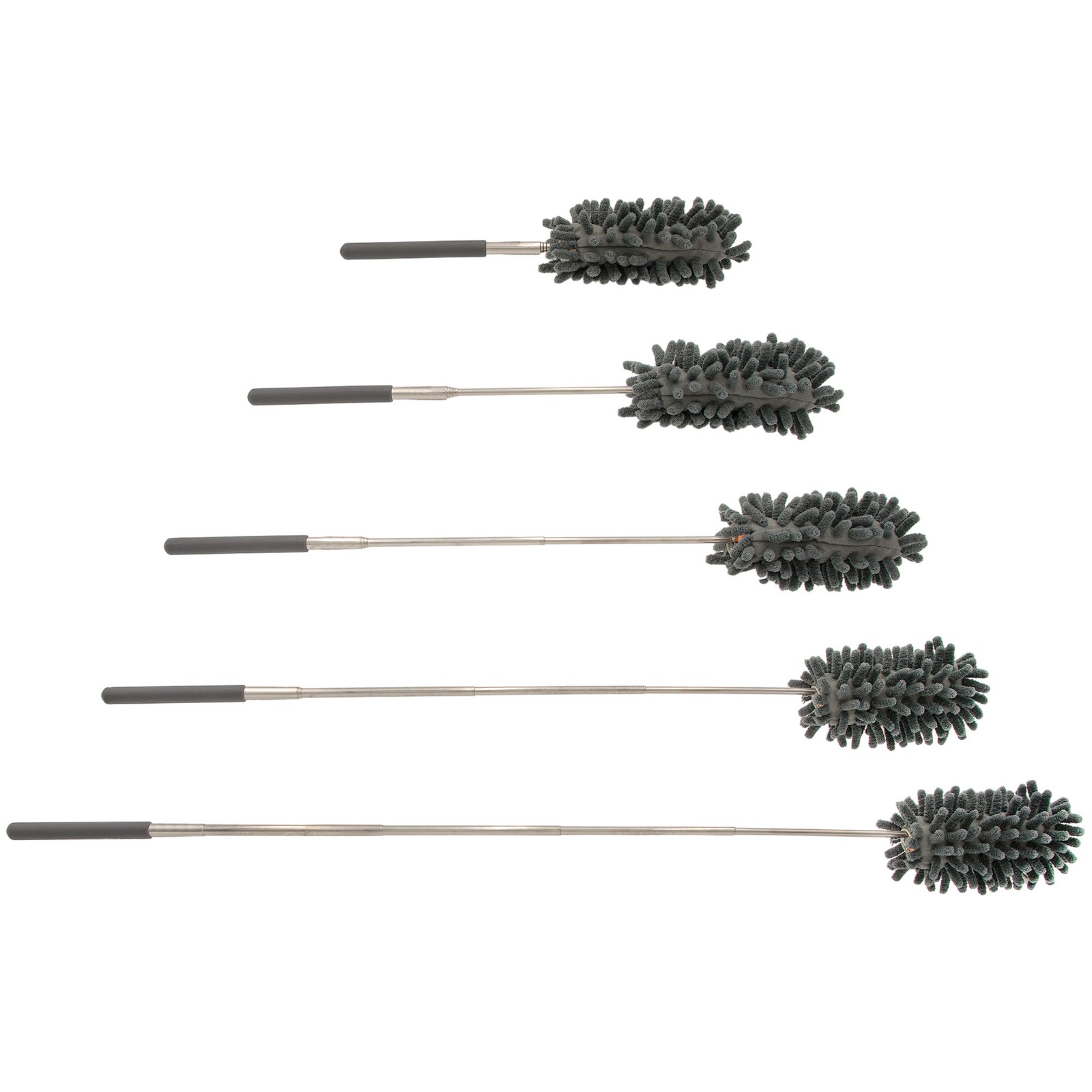 Microfiber Telescopic Duster Adjustable 6"-25" Handle in Grey/Orange, 4 Pack gallery