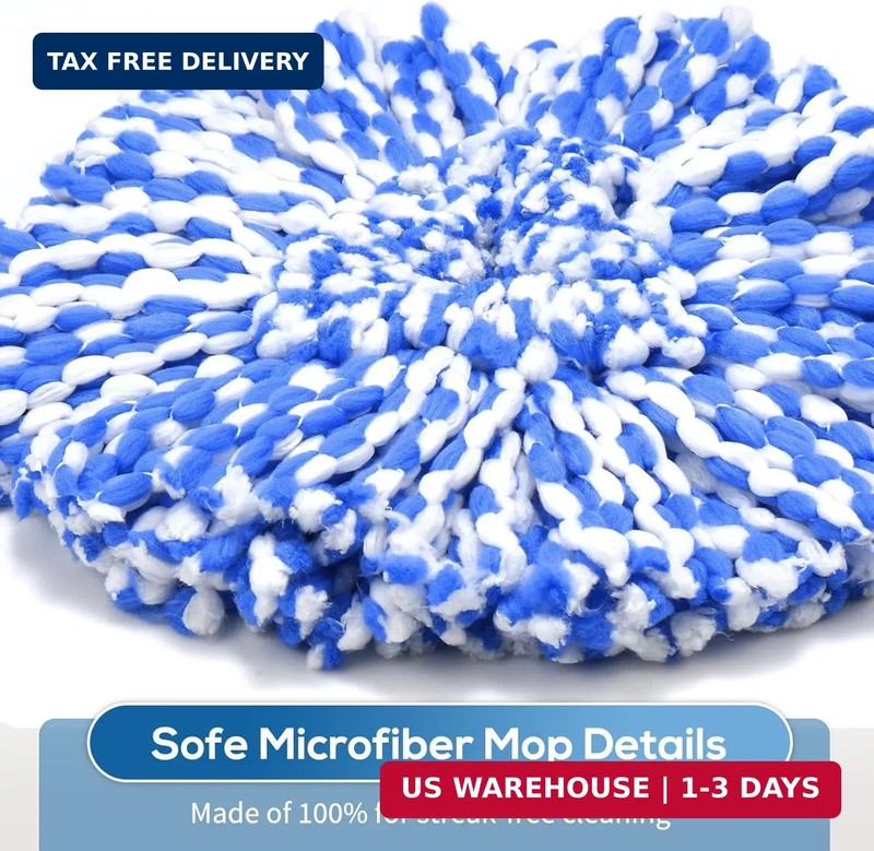 4 Pack RinseClean Spin Mop Replacement Head Spin Mop Refills Compatible with O C gallery
