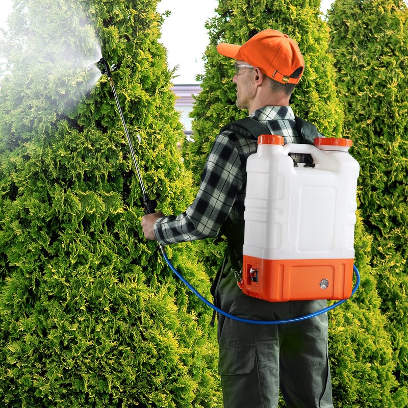 VEVOR Battery Powered Backpack Sprayer with Wheel 4 Gal Tank 0-94 PSI Adjustable gallery