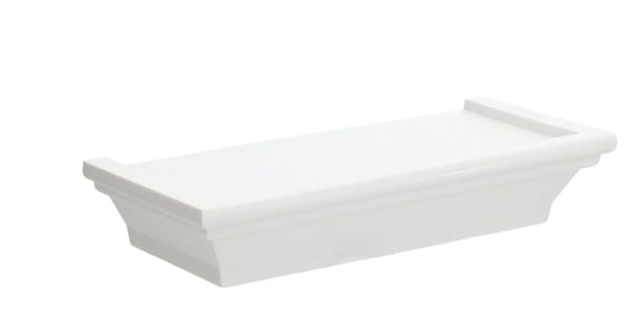 White Plastic Floating Shelf 8.6x4 Inches Holds Up To 5 Pounds gallery