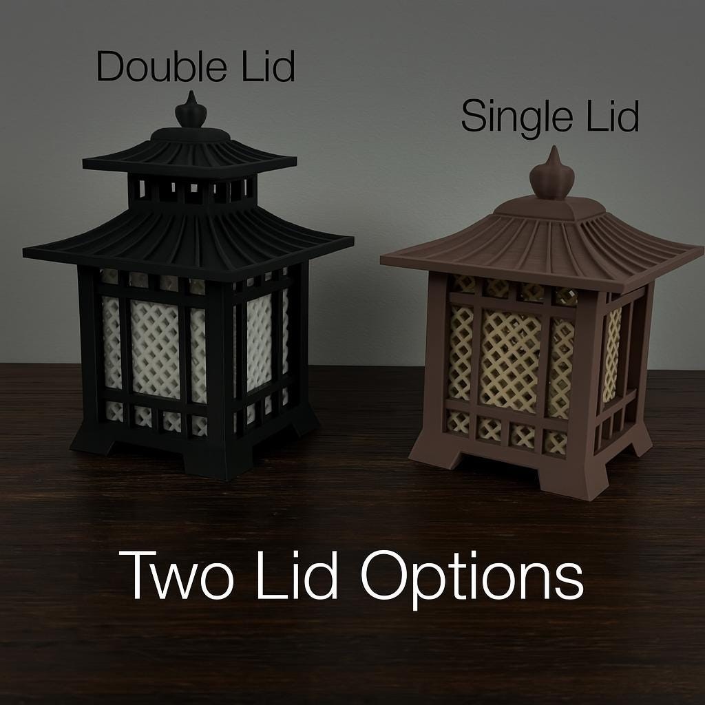 Mini Japanese Tea Light Lantern Pagoda Decor, Layered Roof Style gallery