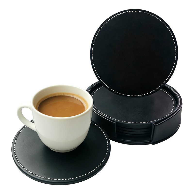 6 Pack Drink Coasters, Drink Coasters Set with Holder for Tabletop Protection gallery