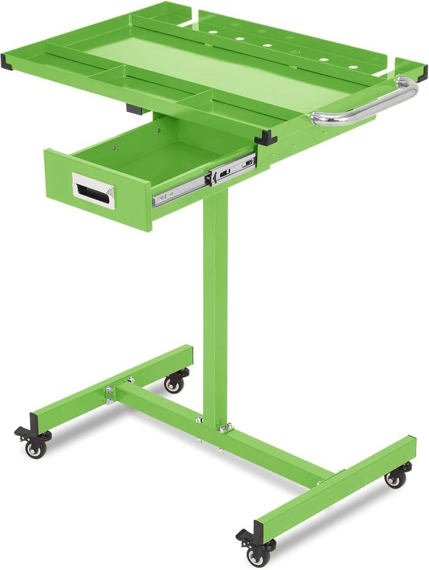 Rolling Tool Tray with Wheels Adjustable Height Mobile Work Table 220Lb Capacity gallery