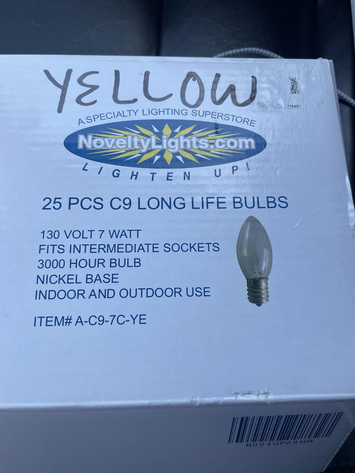 25 Piece C9 Long Life Bulbs Yellow 130v 7 Watt Indoor Outdoor 3k Hour gallery