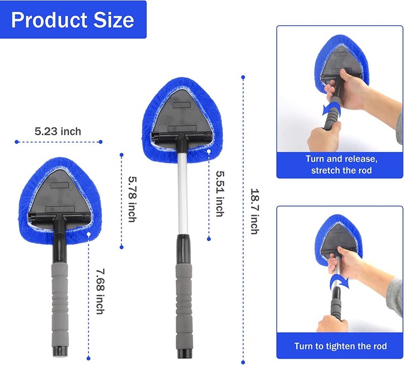 Windshield Cleaning Tool Kit Car Window Glass Wiper Cleaner Brush Pad Extendable gallery