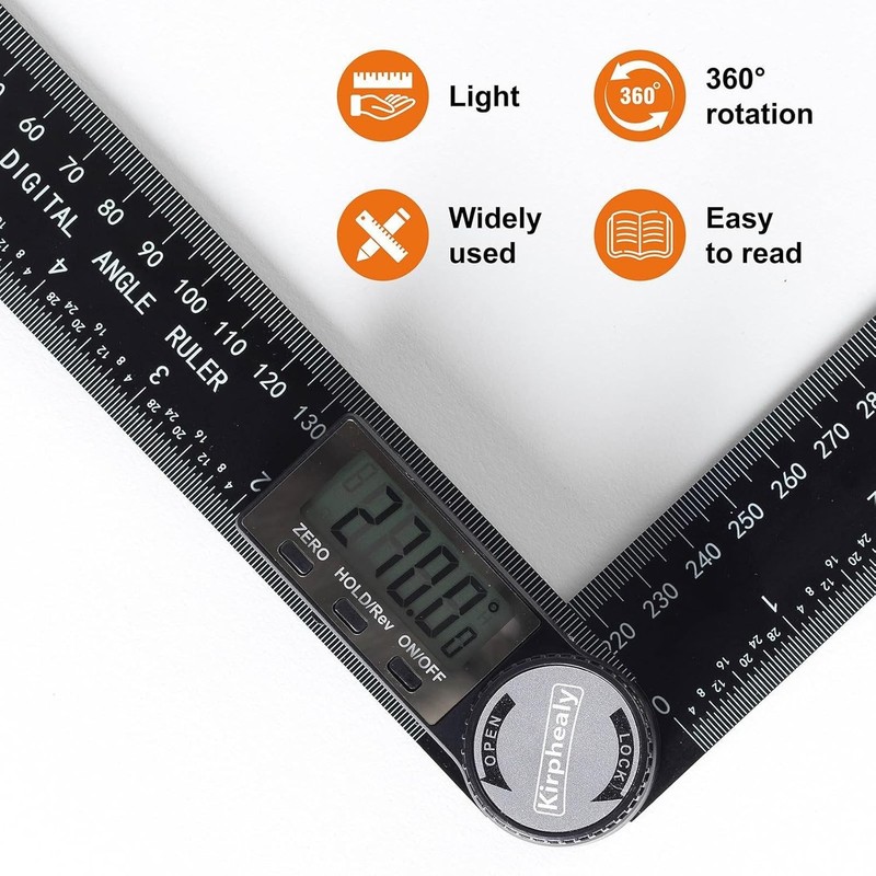 Digital Angle Finder Protractor, 7inch 200mm Gauge Professional Black gallery