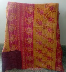Indian Patchwork Kantha Quilt Handmade Bedding Bedspread Quilt Coverlet Blanket