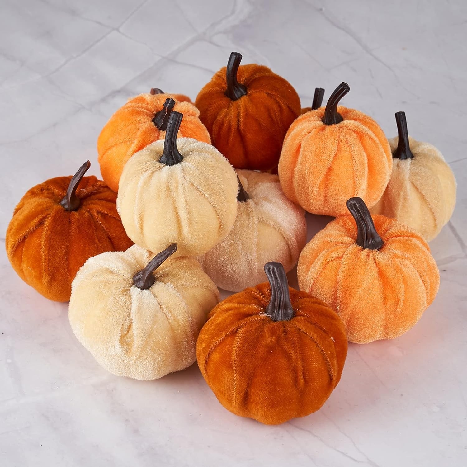 Pumpkin Decor 12pcs Artificial Fake Faux Velvet Foam Fabric Pumpkins Decorati... gallery