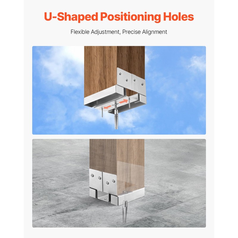 10 Pcs 6x6 Post Base Bracket Post Anchor for Concrete Inner Size 5.49x5.57 in gallery