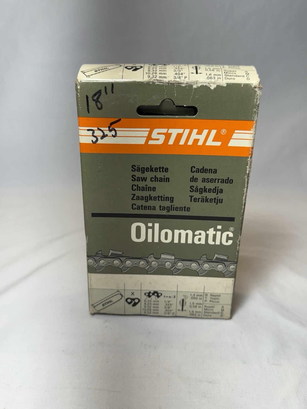 NEW STIHL 33PM2-74 18” BAR .325”PITCH .050” GAUGE Chain 0000-900-0422 gallery