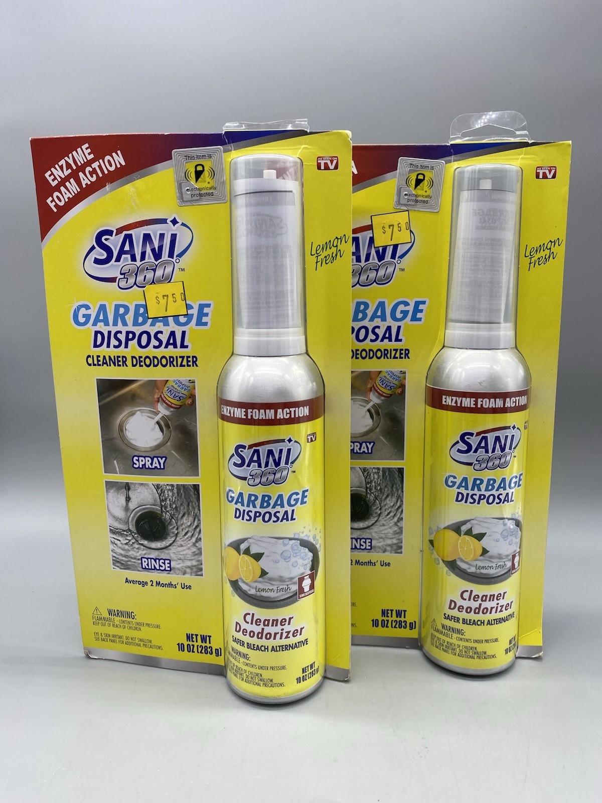 Sani 360 Garbage Disposal Cleaner Deodorizer 10oz | Lemon | As Seen on TV | x2 gallery
