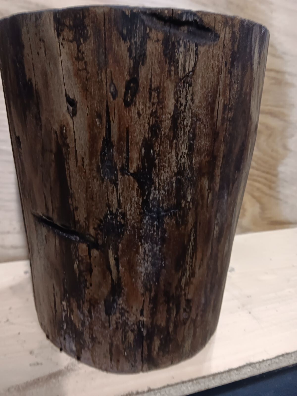 Tree Stump Stool, Rudtic, Natural Edge Side Table End Table, Stand 13 Inches Tal gallery