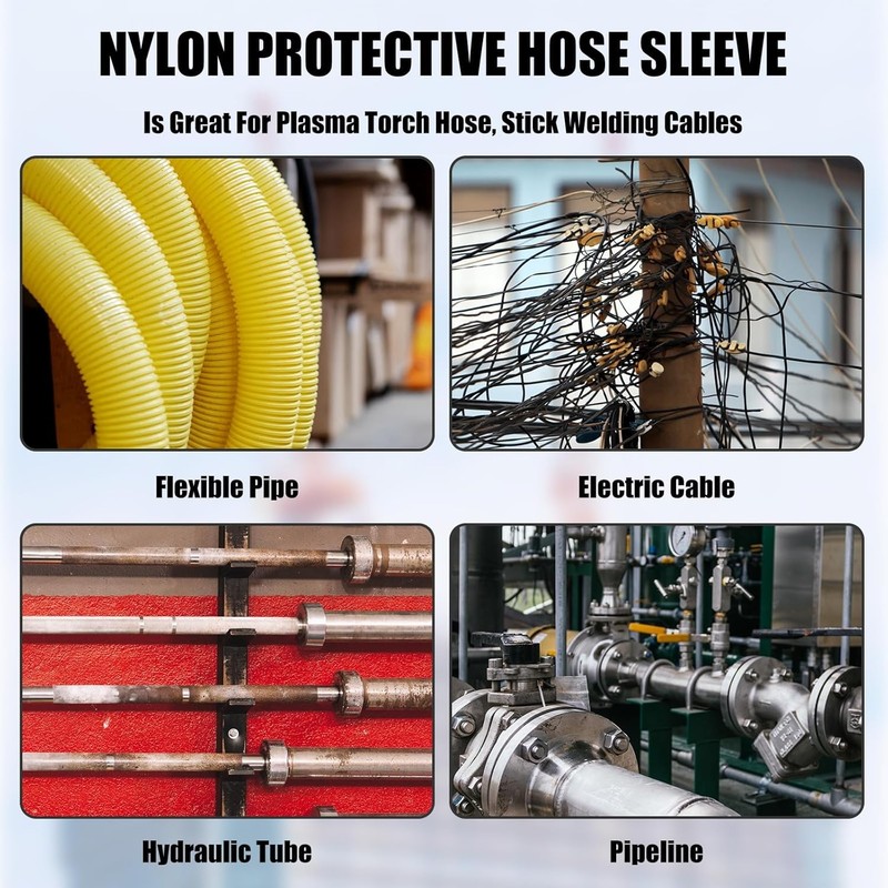 33 Ft Nylon Hydraulic Hose Protector Sleeve Protective Cover Hose 1.5 In. ID gallery