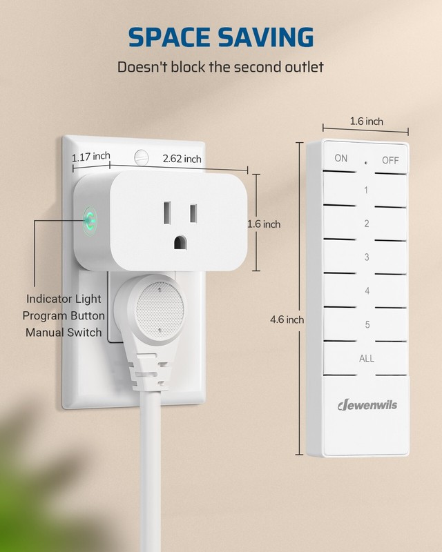 DEWENWIL Wireless Remote Control Outlet Switch Power Plug In for lights LED Bulb gallery