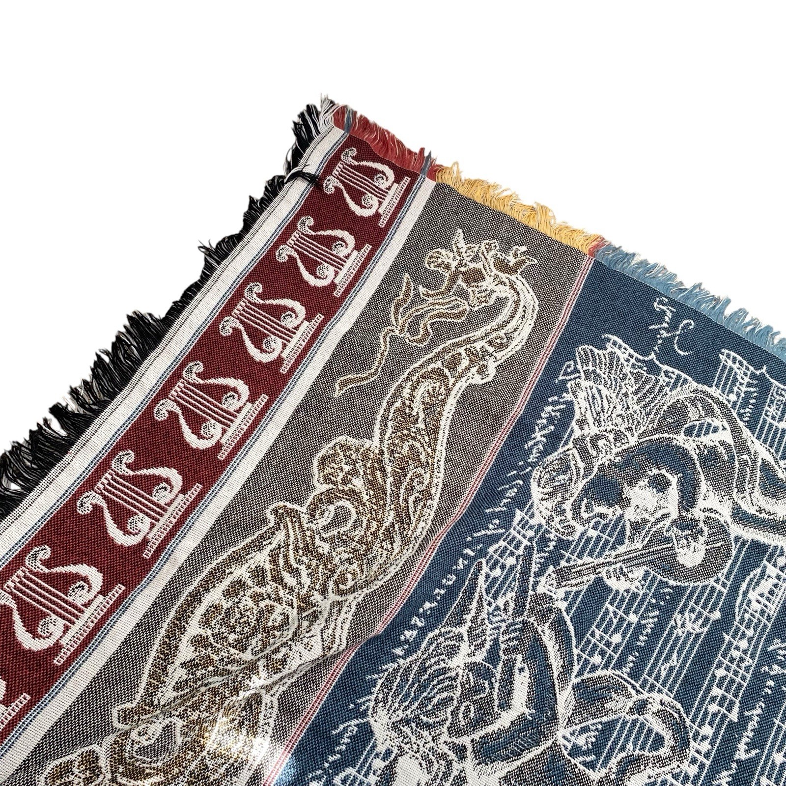 Mohawk Home Multicolor Angel Cherub Harp Tapestry Fringe Throw Blanket gallery