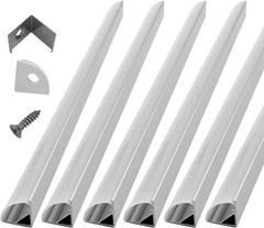 6-Pack Led Aluminum Channel System with Cover V Shape Led Strip Lights Diffuser
