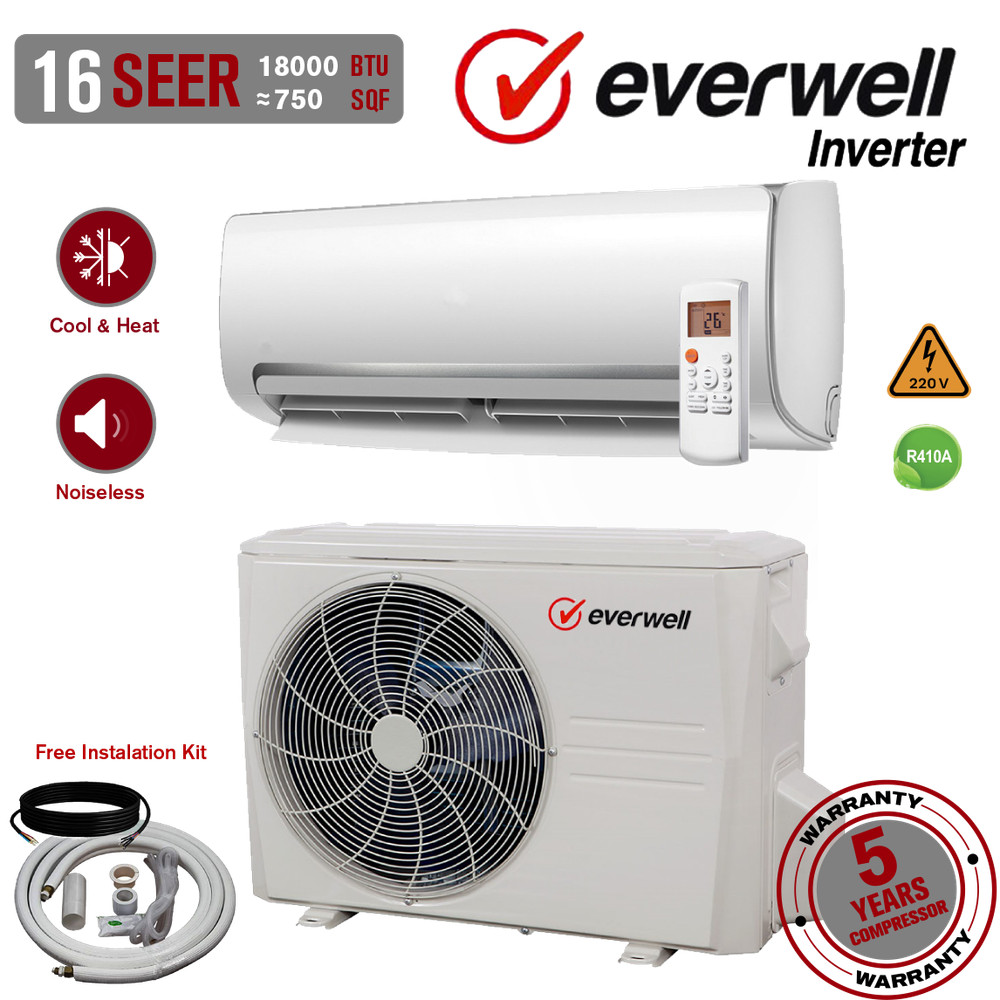 18000 BTU Air Conditioner Mini Split 16 SEER INVERTER AC Ductless Heat Pump 220V