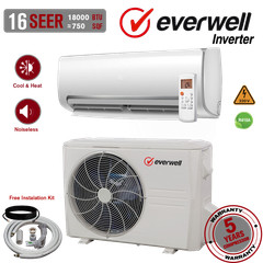 18000 BTU Air Conditioner Mini Split 16 SEER INVERTER AC Ductless Heat Pump 220V