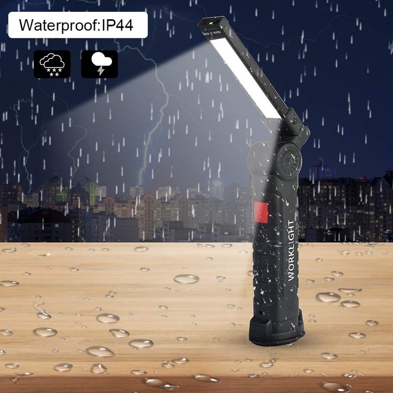 2Pack USB Rechargeable Folding COB LED Work Light, Magnetic, 360°, 5 Modes gallery